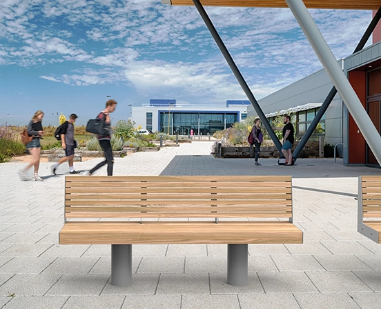 Sitzbank mit Anprallschutz